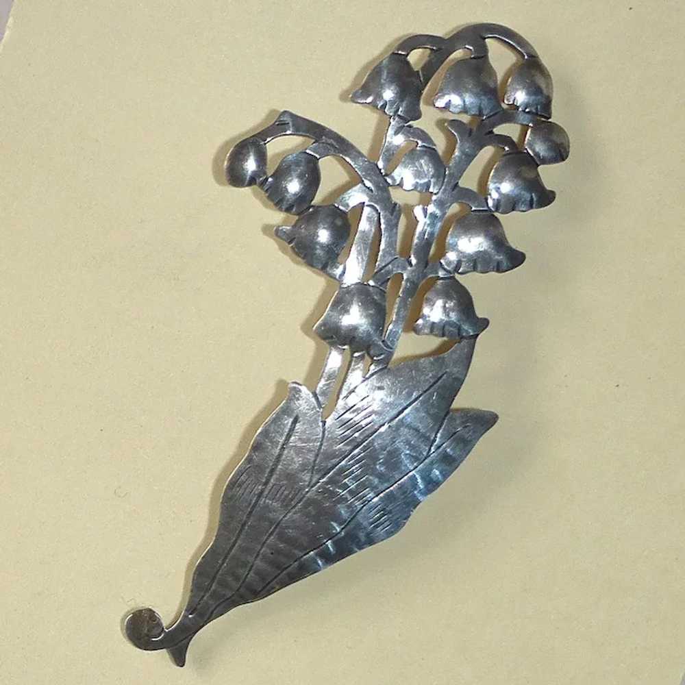Arts & Crafts Sterling Lily of the Valley Brooch - image 8