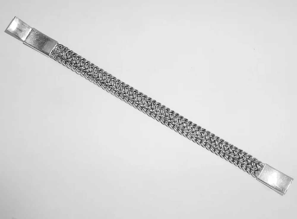 Heavy Woven Chain Bracelet w Decorative Box Clasp - image 6