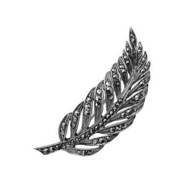 Marcasite 835 Silver Pierced Feather Pin