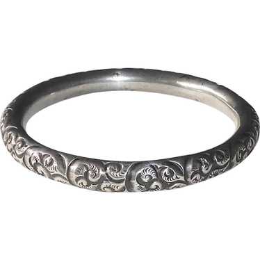 Victorian Sterling Handcrafted Repousse Bangle Bra