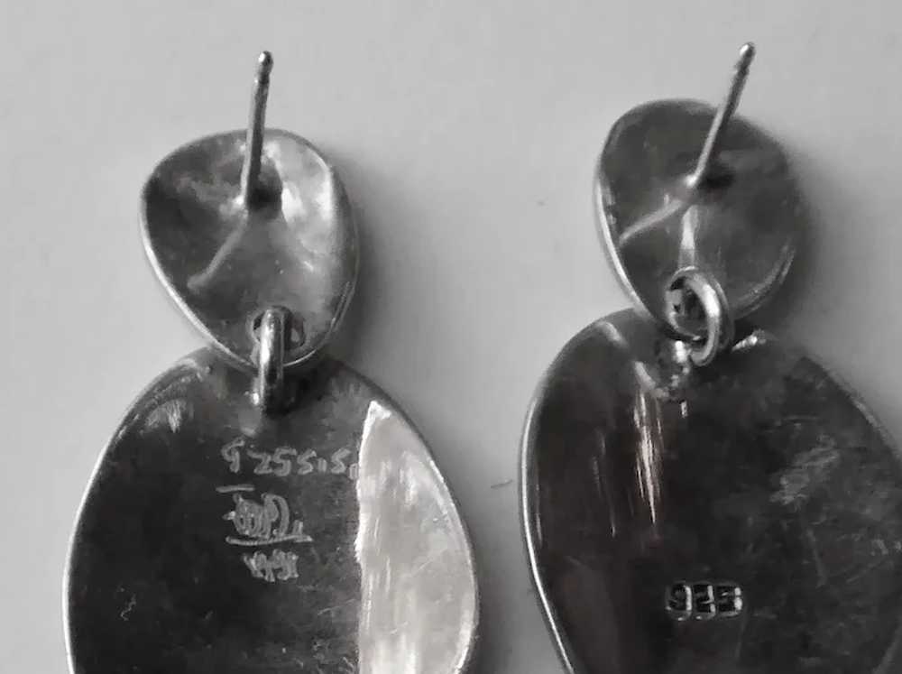 Handcrafted Sterling Modernist Design Pierced Ear… - image 7