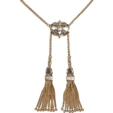 14k Victorian Tassels Necklace c1880s
