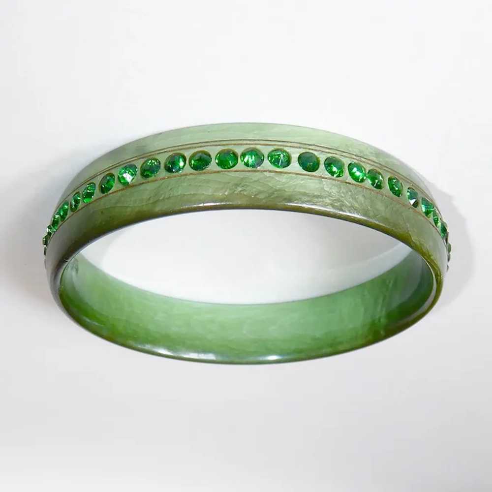 Art Deco Celluloid & Paste Bracelet in Shimmering… - image 11