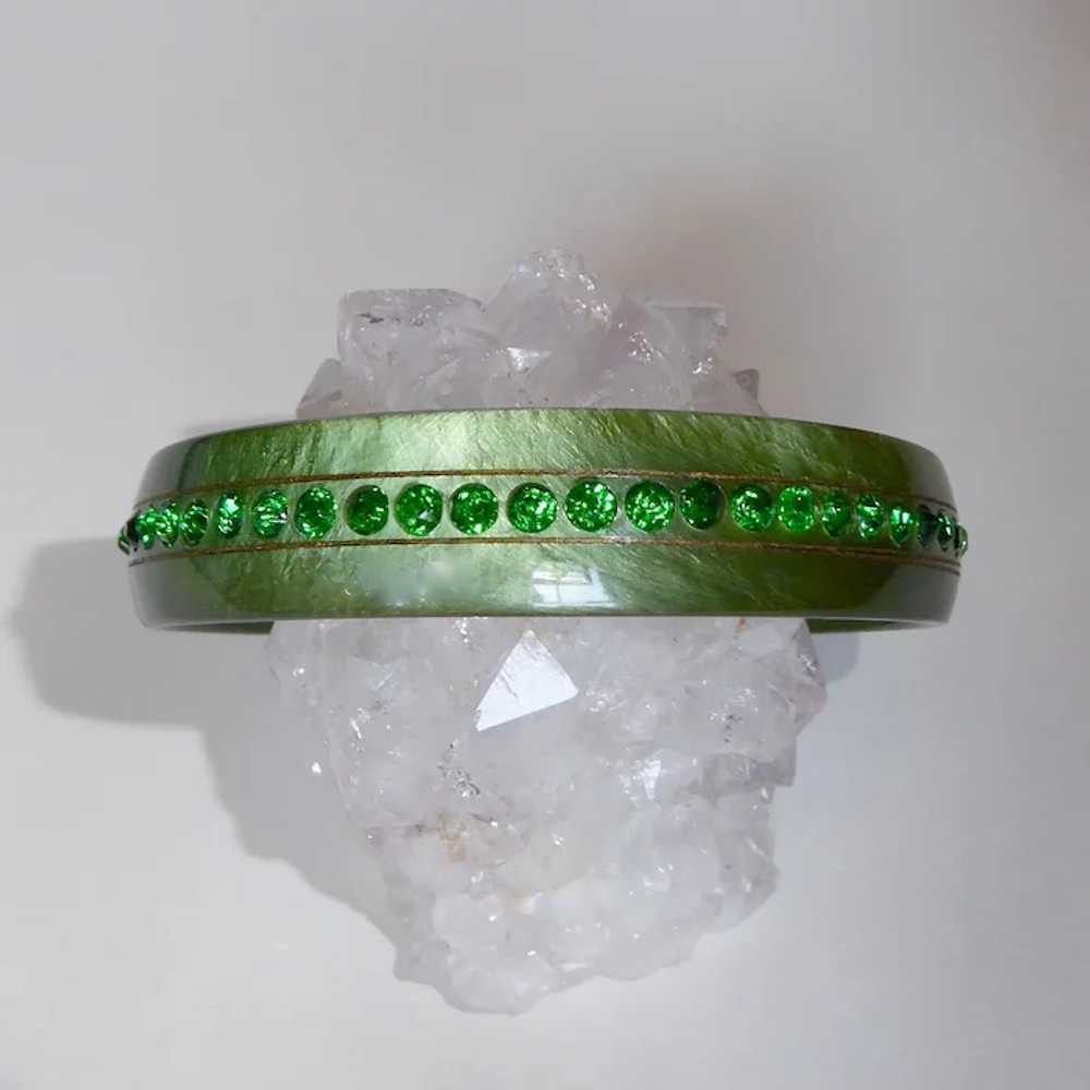 Art Deco Celluloid & Paste Bracelet in Shimmering… - image 2