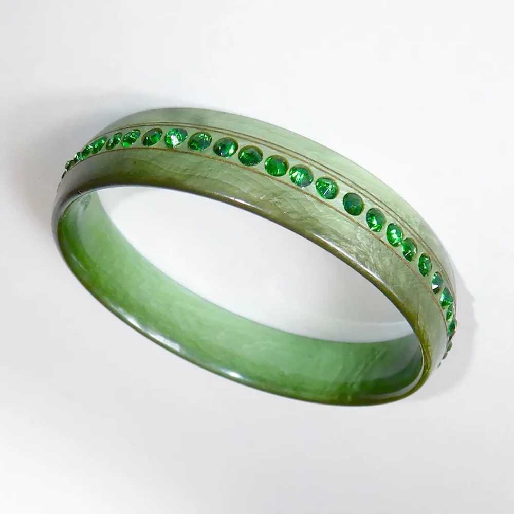 Art Deco Celluloid & Paste Bracelet in Shimmering… - image 3