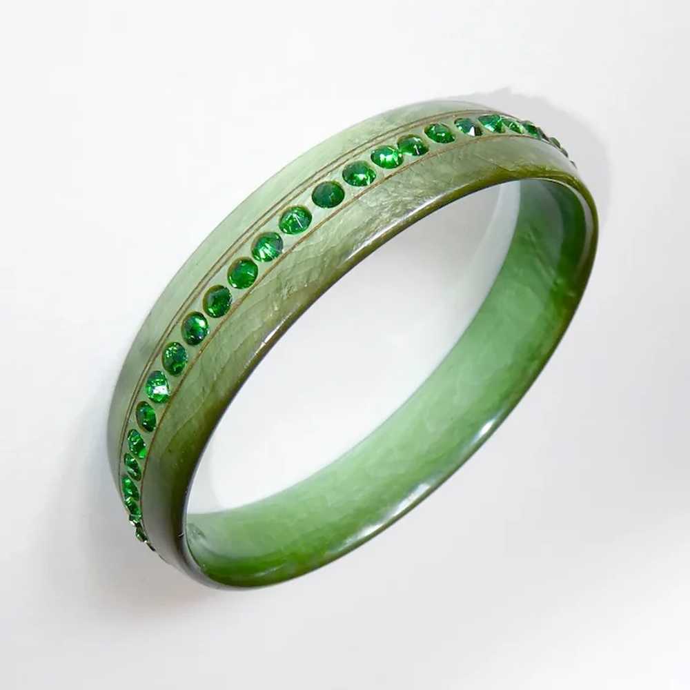 Art Deco Celluloid & Paste Bracelet in Shimmering… - image 6