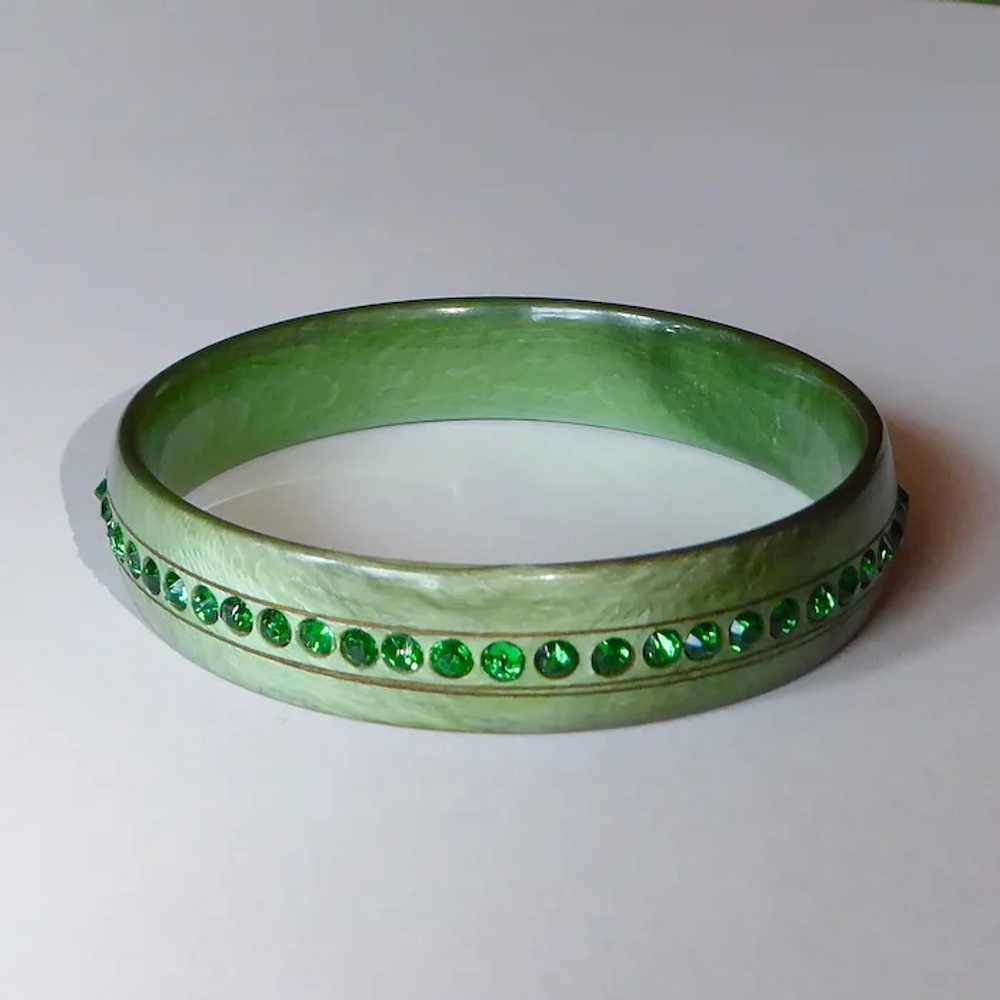 Art Deco Celluloid & Paste Bracelet in Shimmering… - image 7