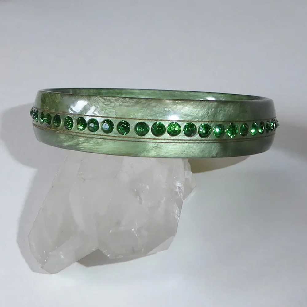 Art Deco Celluloid & Paste Bracelet in Shimmering… - image 9