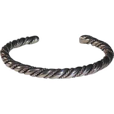 Native American Sterling Twisted Wire Cuff Bracel… - image 1