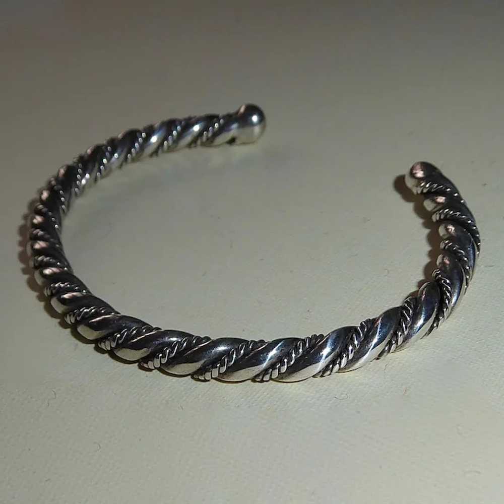 Native American Sterling Twisted Wire Cuff Bracel… - image 2
