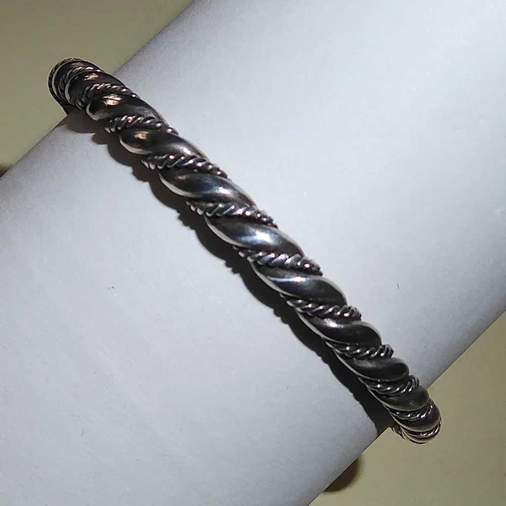 Native American Sterling Twisted Wire Cuff Bracel… - image 3