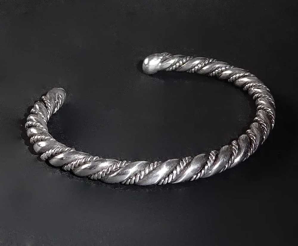 Native American Sterling Twisted Wire Cuff Bracel… - image 4