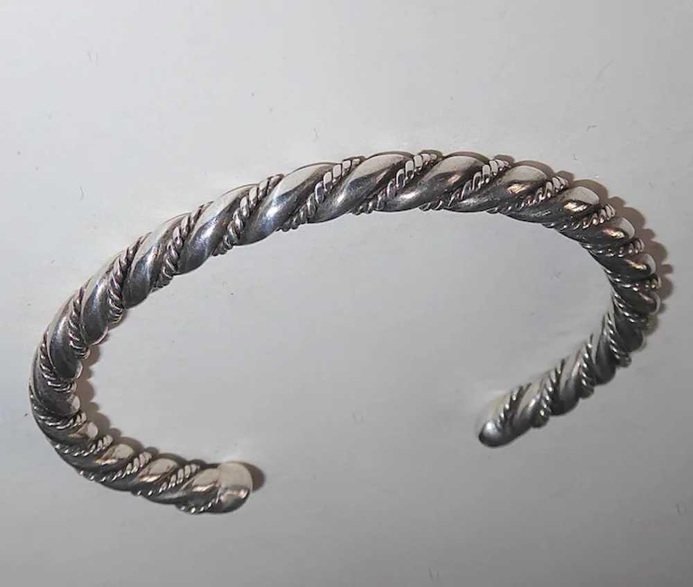 Native American Sterling Twisted Wire Cuff Bracel… - image 5