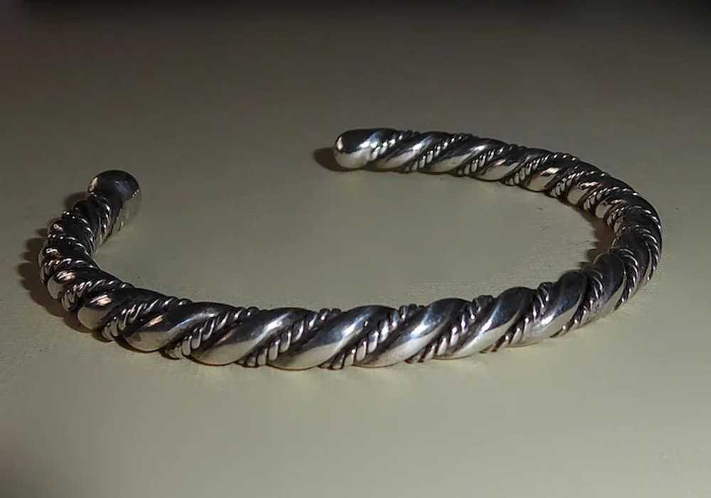 Native American Sterling Twisted Wire Cuff Bracel… - image 6