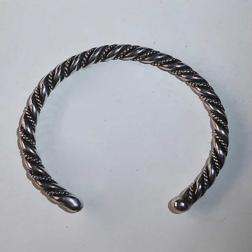 Native American Sterling Twisted Wire Cuff Bracel… - image 7