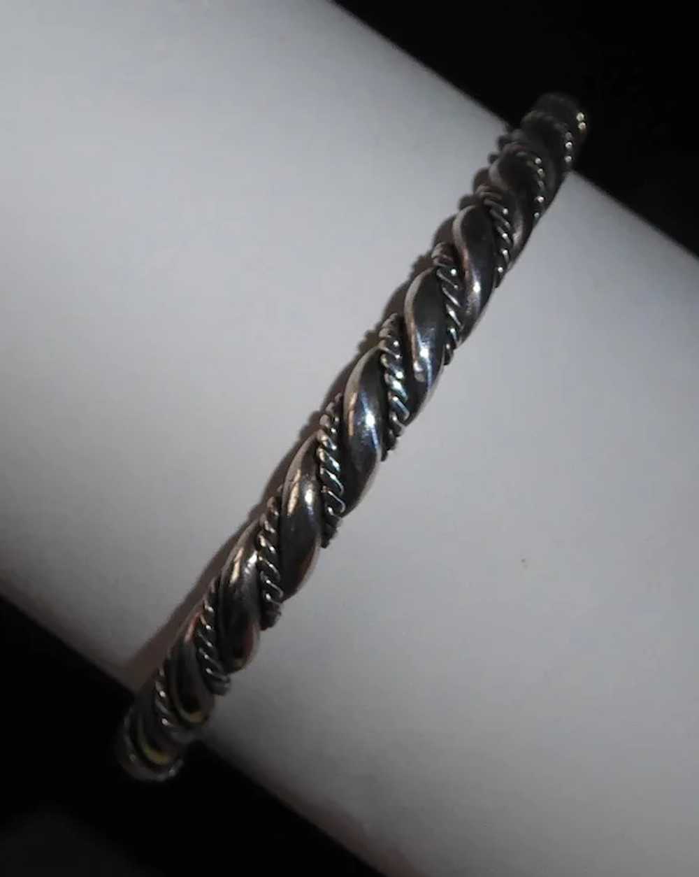 Native American Sterling Twisted Wire Cuff Bracel… - image 8