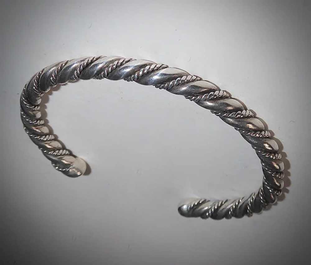 Native American Sterling Twisted Wire Cuff Bracel… - image 9