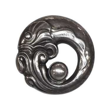 Georg Jensen Denmark Sterling Stylized Fish Pin - image 1