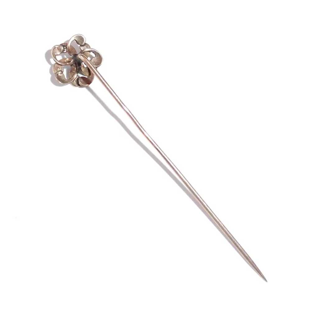 Victorian 10k Rose & Green Gold Stickpin w Seed P… - image 5