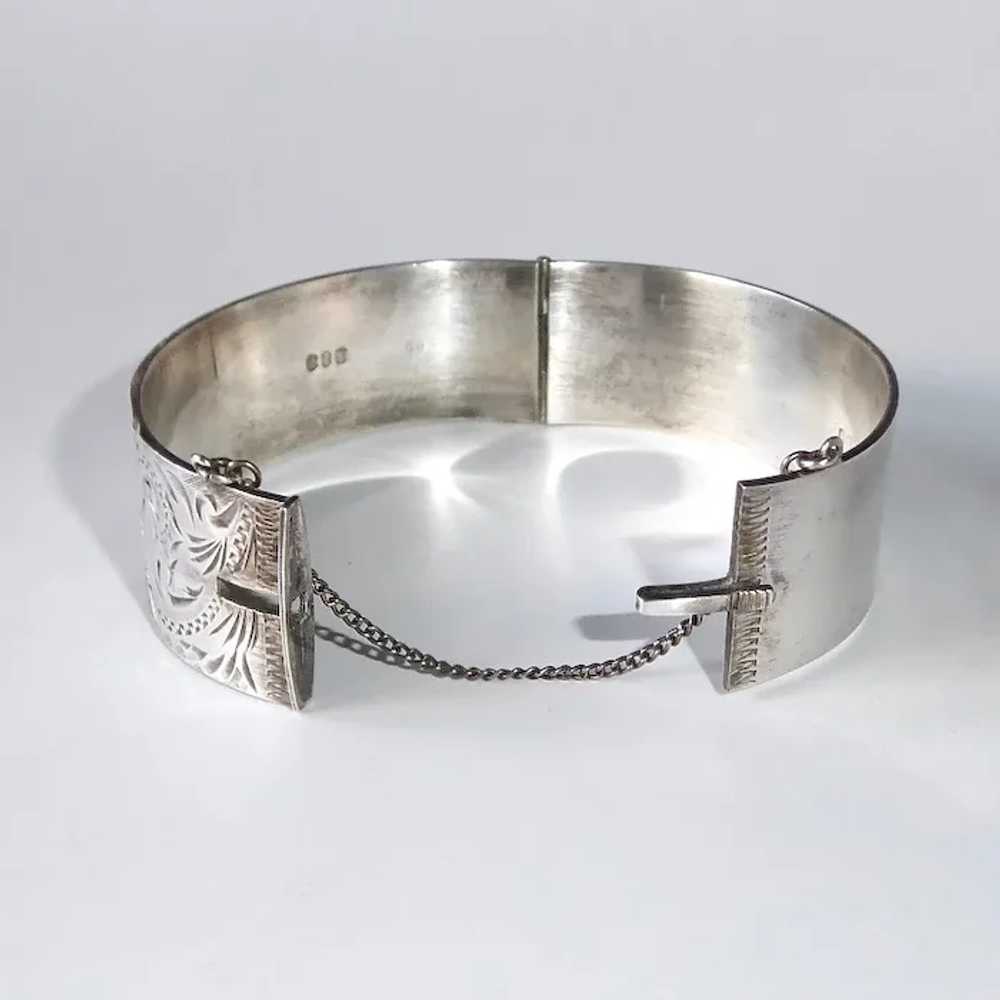 Irish Sterling Hinged Bangle Bracelet Engraved - image 11