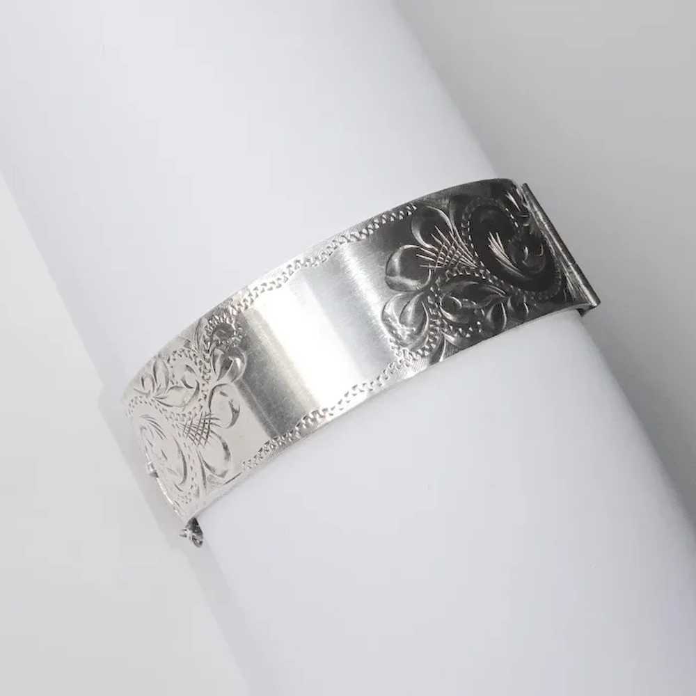 Irish Sterling Hinged Bangle Bracelet Engraved - image 5