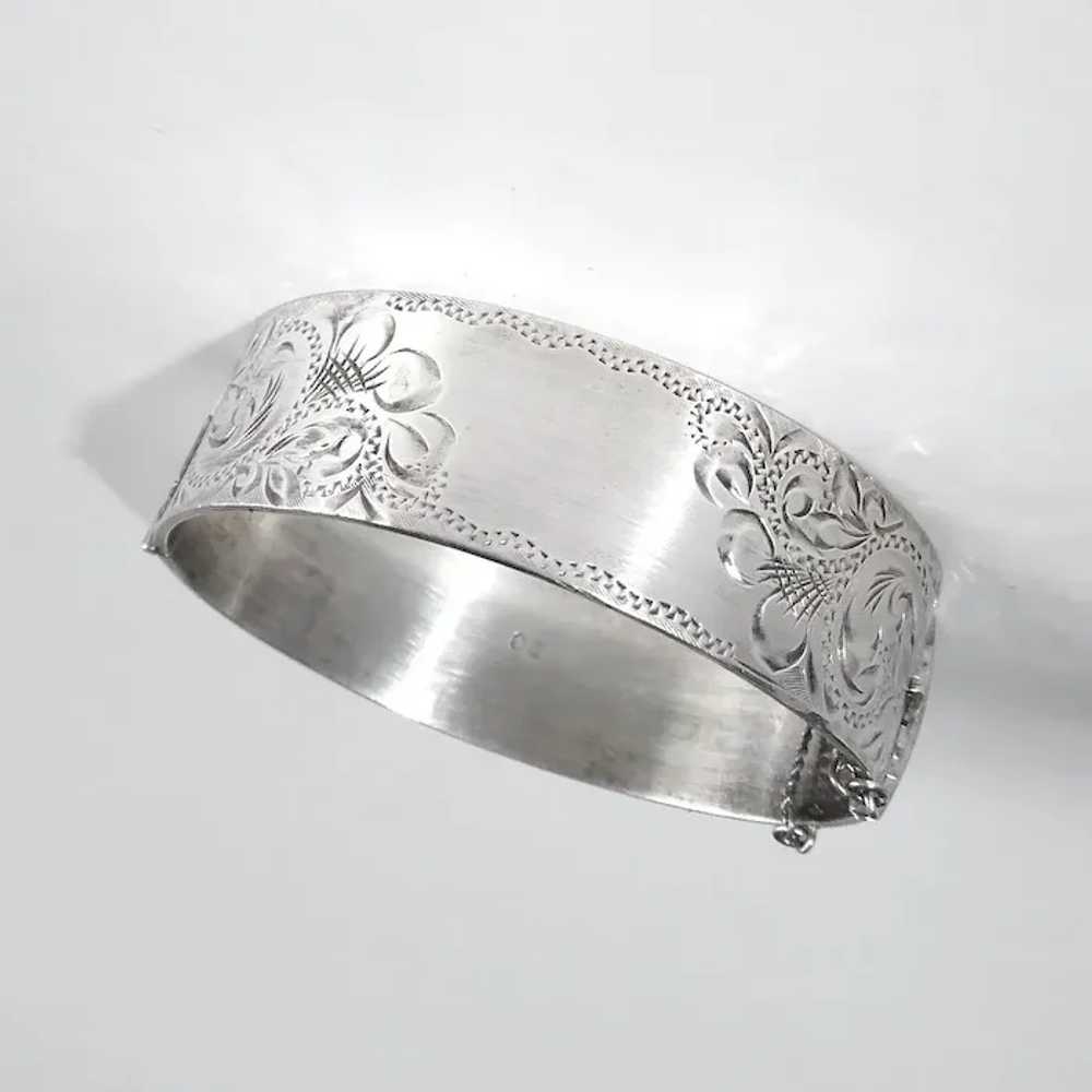 Irish Sterling Hinged Bangle Bracelet Engraved - image 6