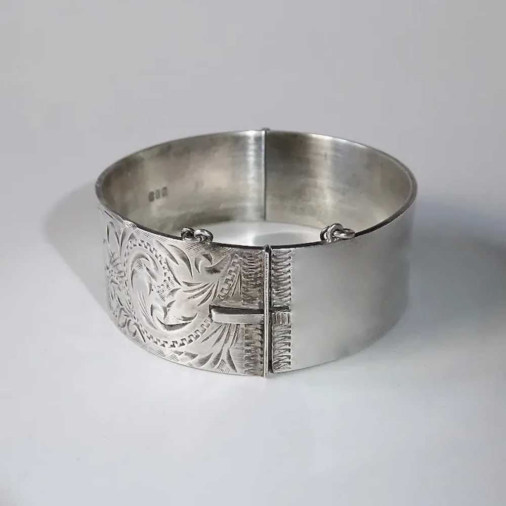 Irish Sterling Hinged Bangle Bracelet Engraved - image 7