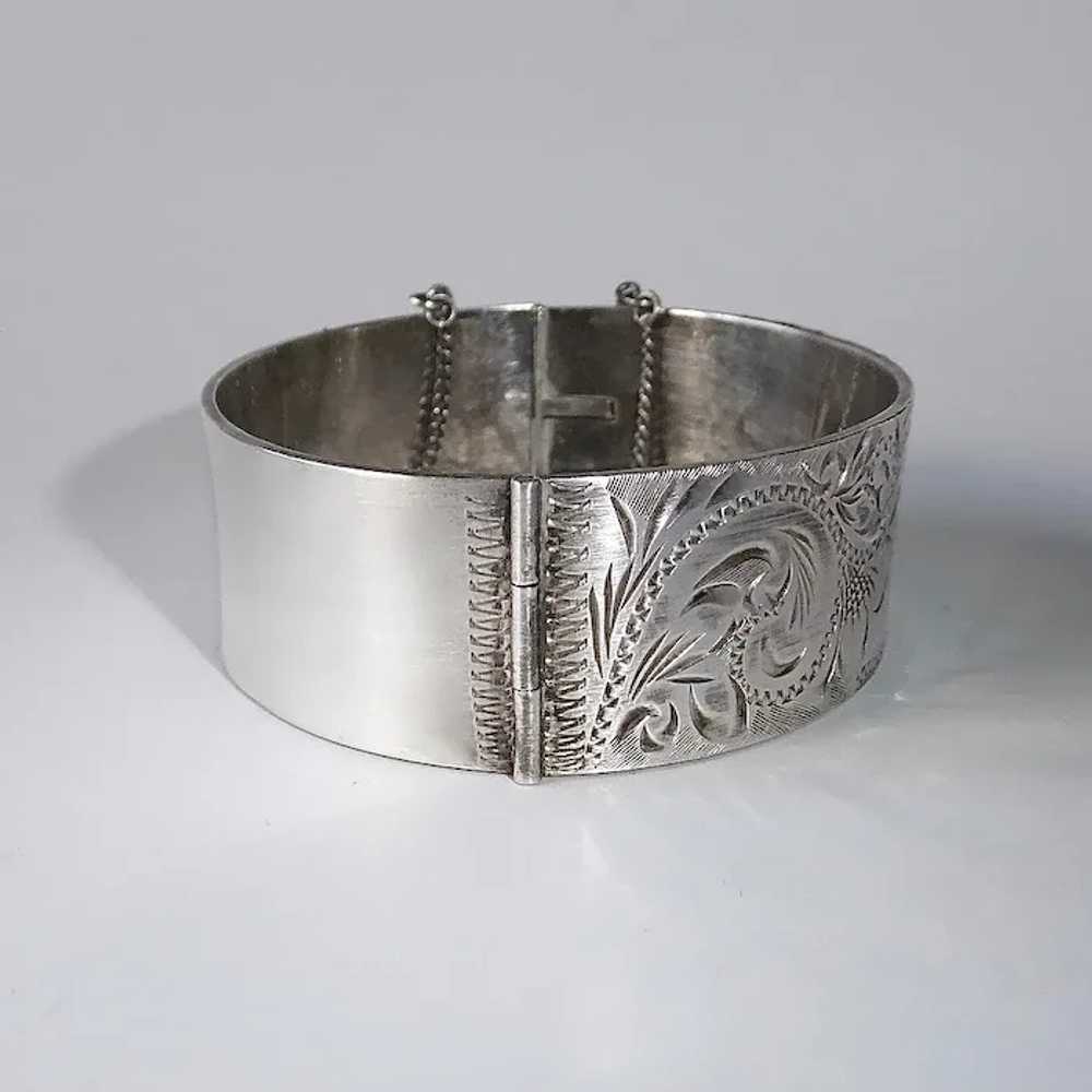 Irish Sterling Hinged Bangle Bracelet Engraved - image 8