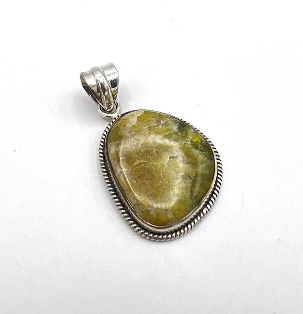 Bumblebee Jasper Cabochon Pendant - Sterling Silv… - image 3