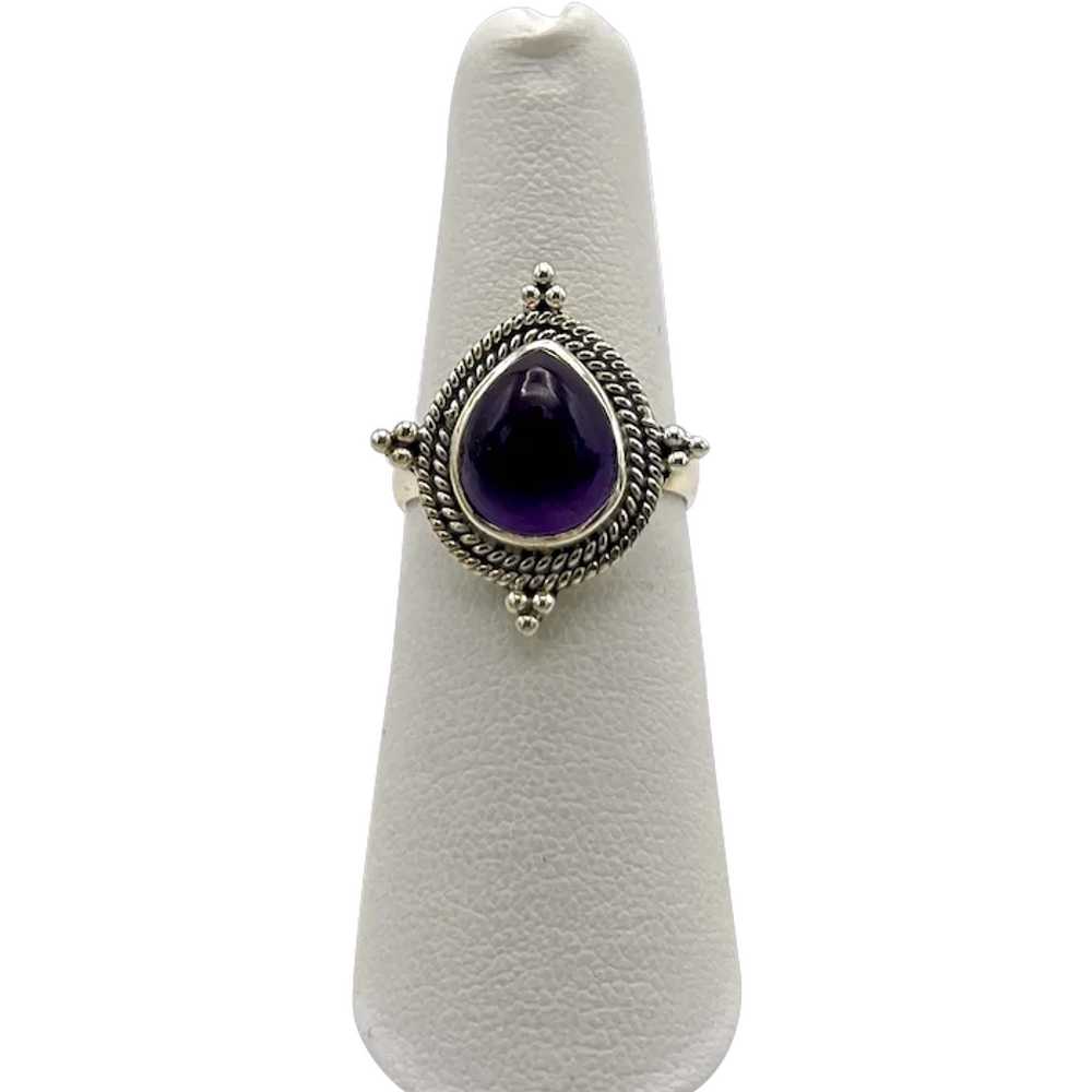 Amethyst Cabochon Ring - Sterling Silver - image 1