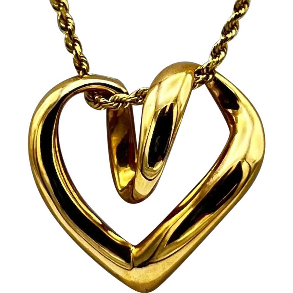 14K Heart Slide Pendant - image 1