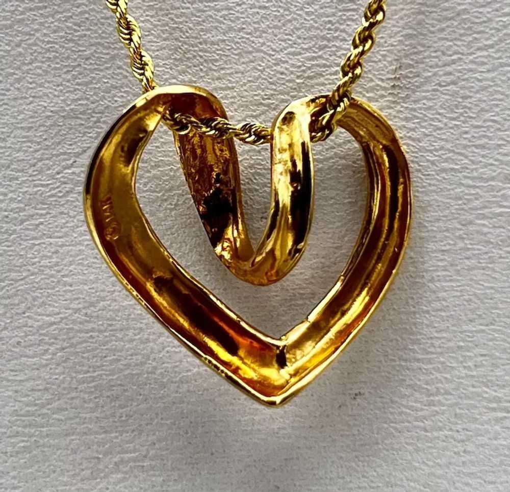 14K Heart Slide Pendant - image 2