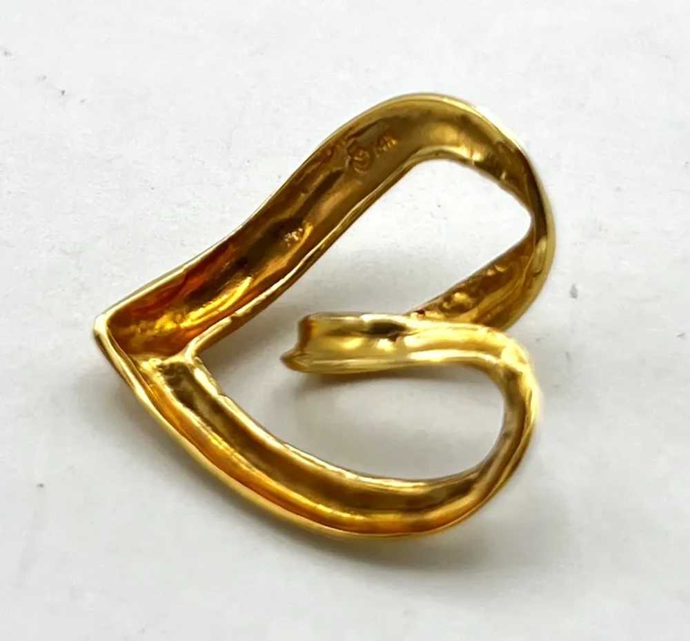 14K Heart Slide Pendant - image 5