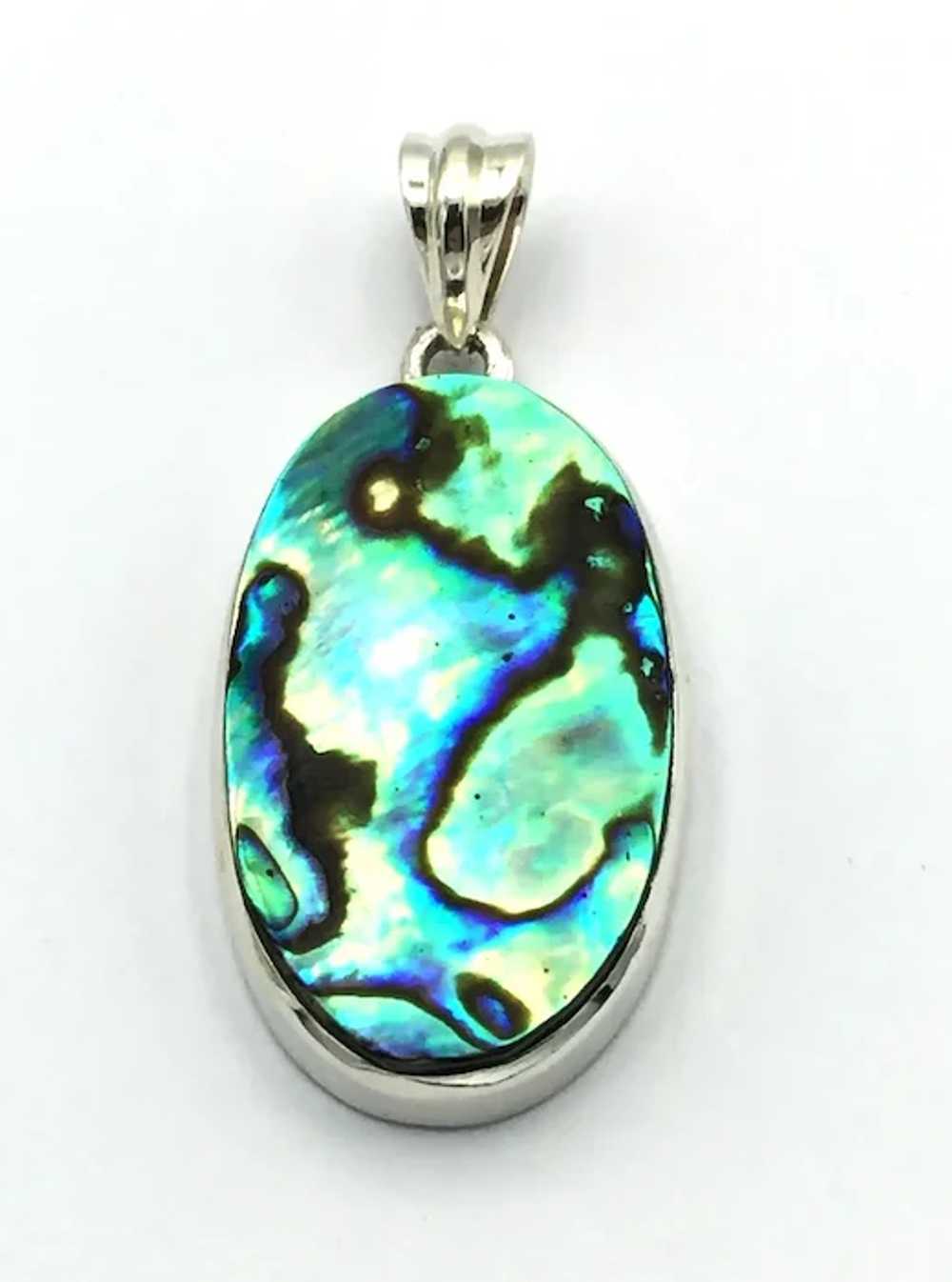 Abalone Slice Pendant - Sterling Silver - image 2