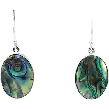 Abalone Slice Earrings - Sterling Silver