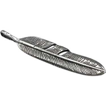 Avian Feather Pendant - Sterling Silver - image 1