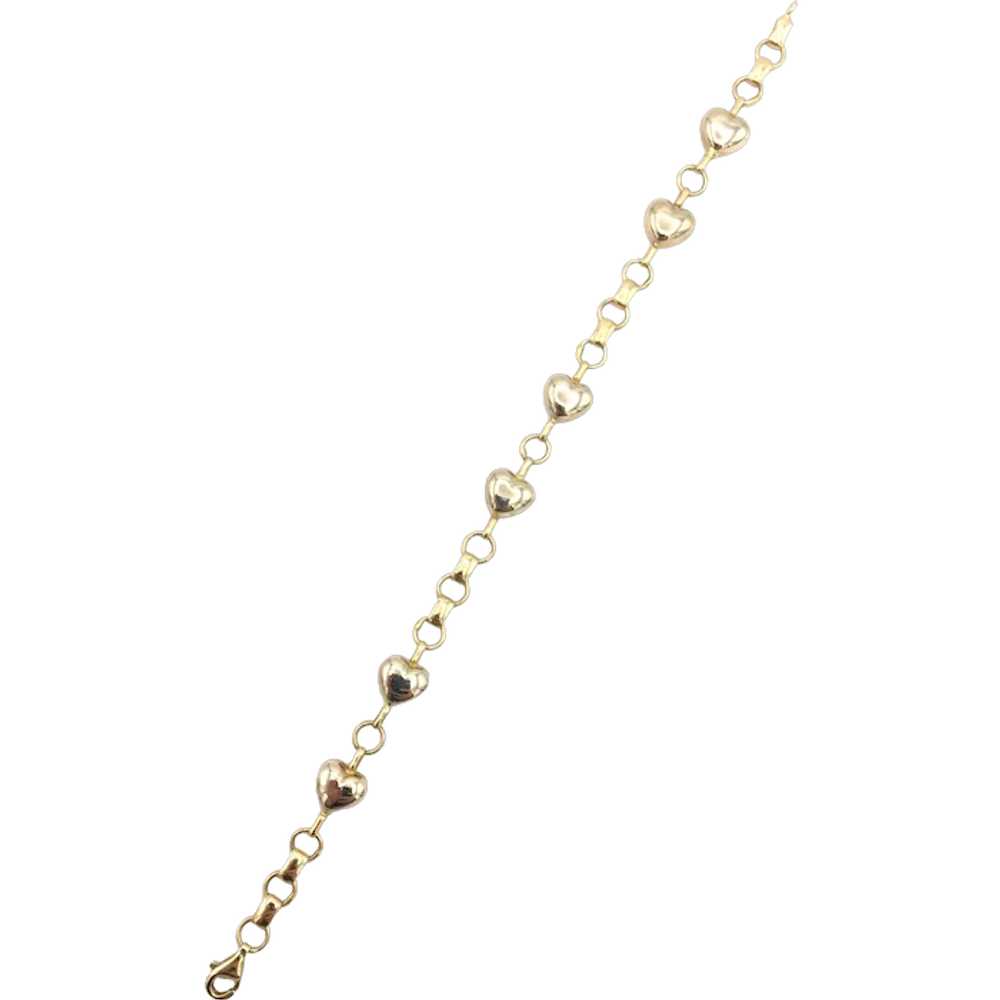 Ladies 14K Heart Link Bracelet - image 1