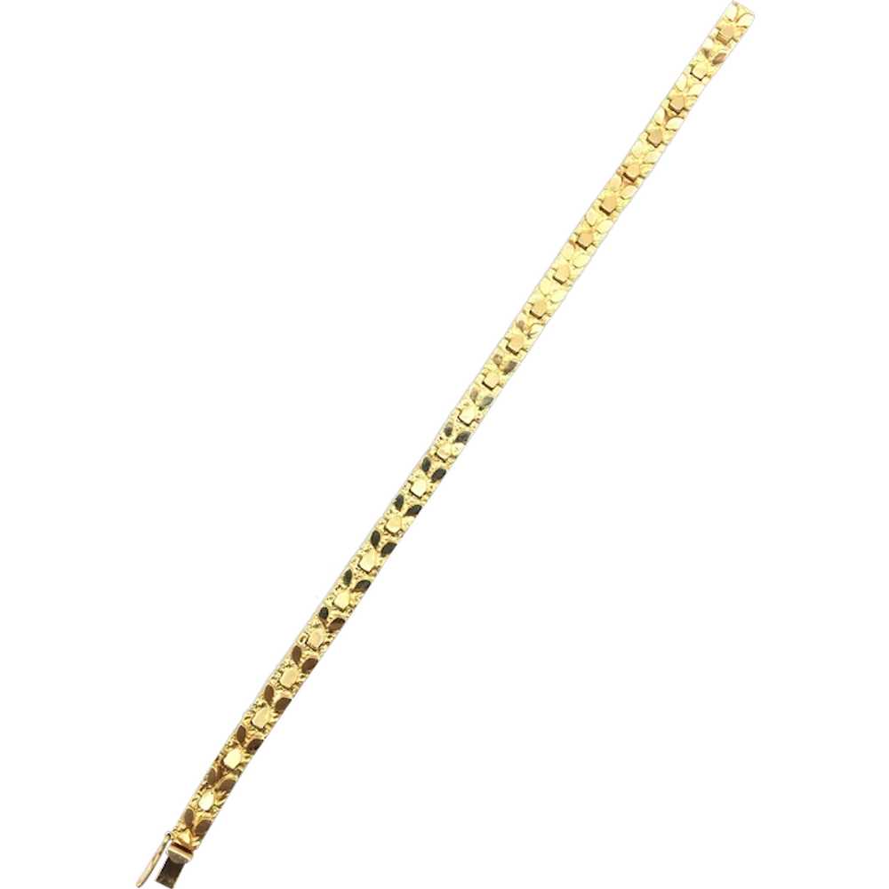 14K Gold Nugget Style Bracelet - image 1