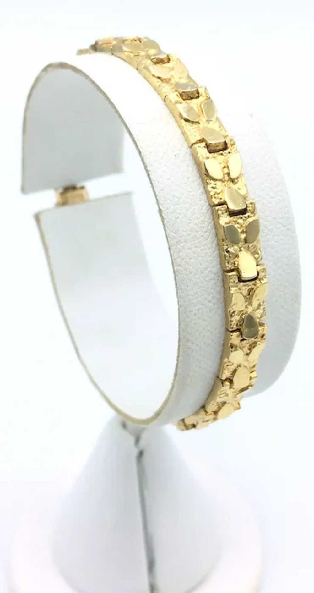 14K Gold Nugget Style Bracelet - image 2