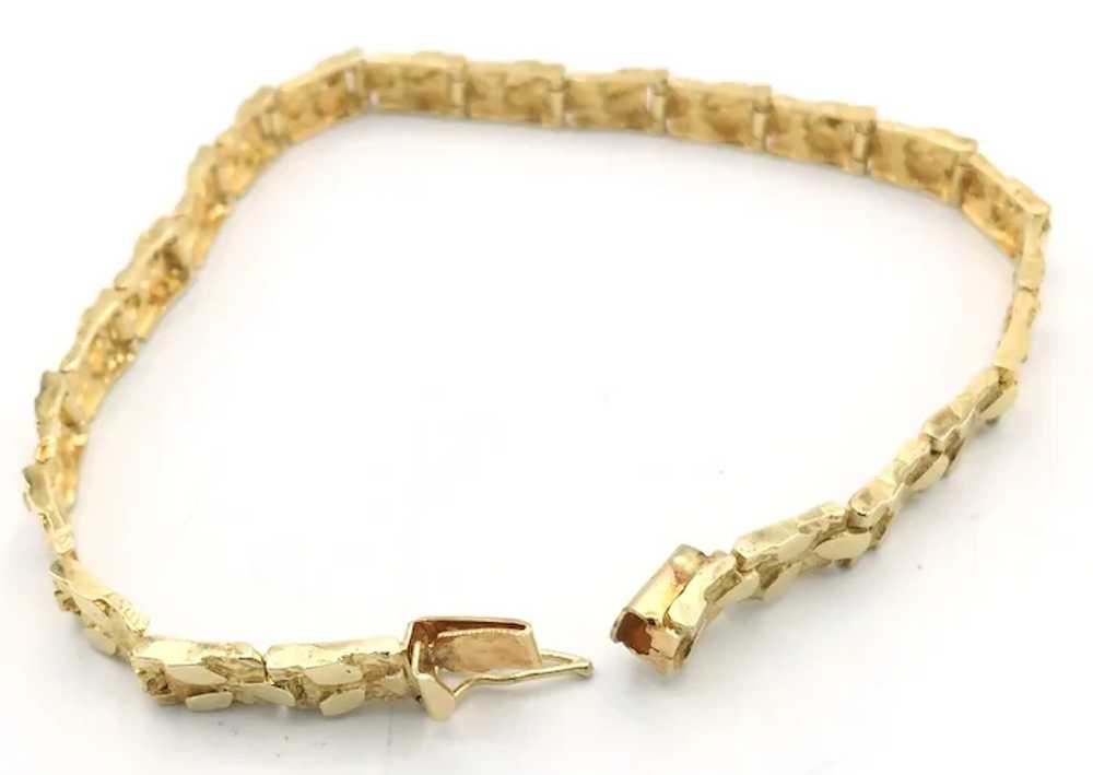 14K Gold Nugget Style Bracelet - image 3