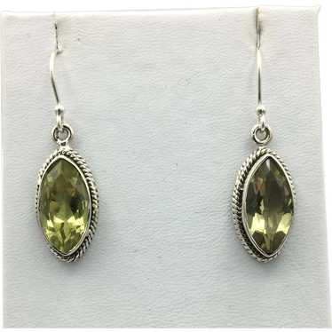 Marquise-Cut Citrine Earrings - Sterling Silver