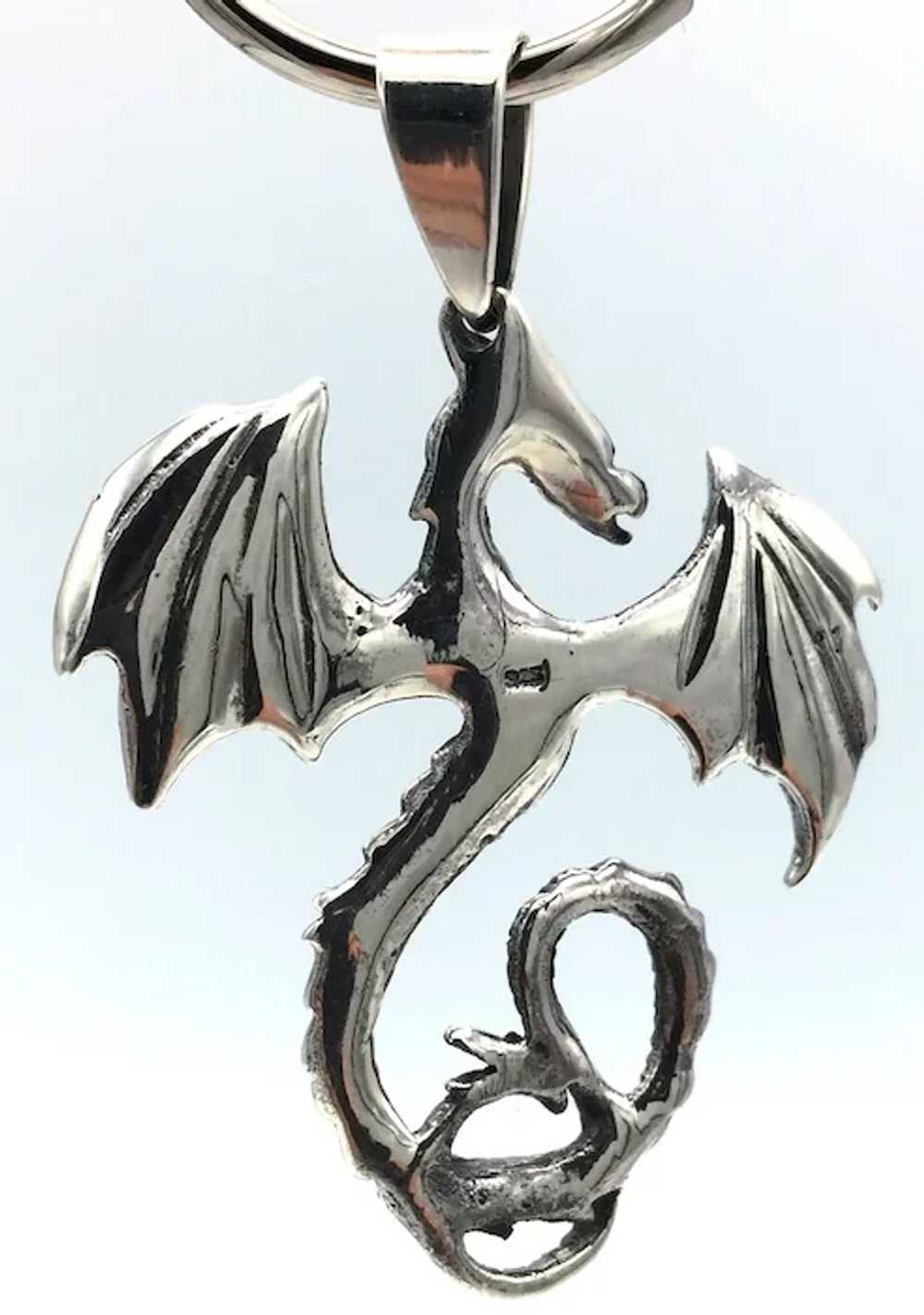 Medieval Dragon Pendant - Sterling Silver - image 3