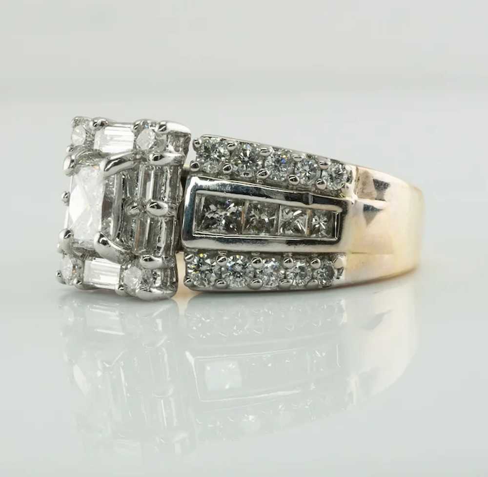 Diamond Ring 18K Gold 2.29 TDW Cluster Engagement - image 12