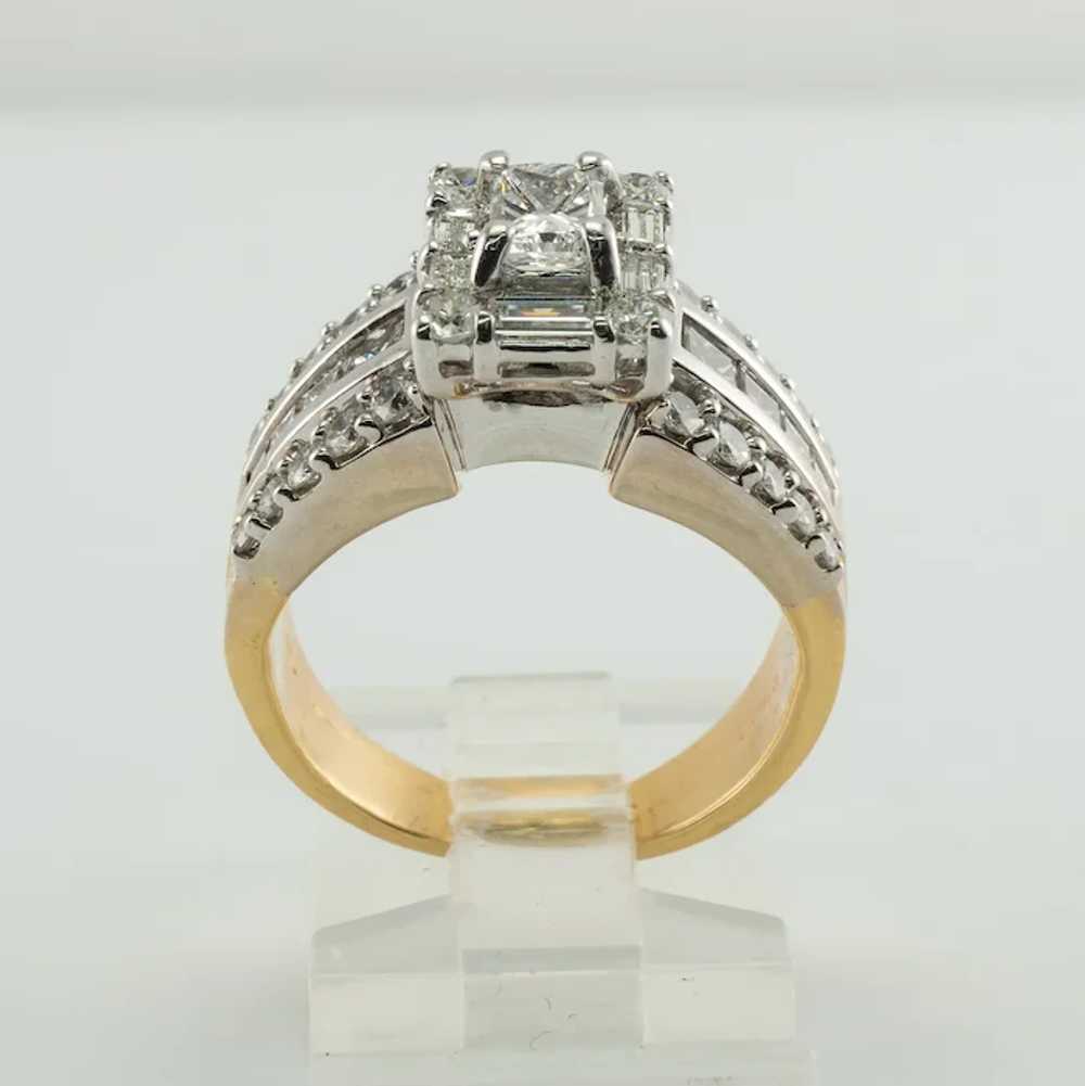 Diamond Ring 18K Gold 2.29 TDW Cluster Engagement - image 6