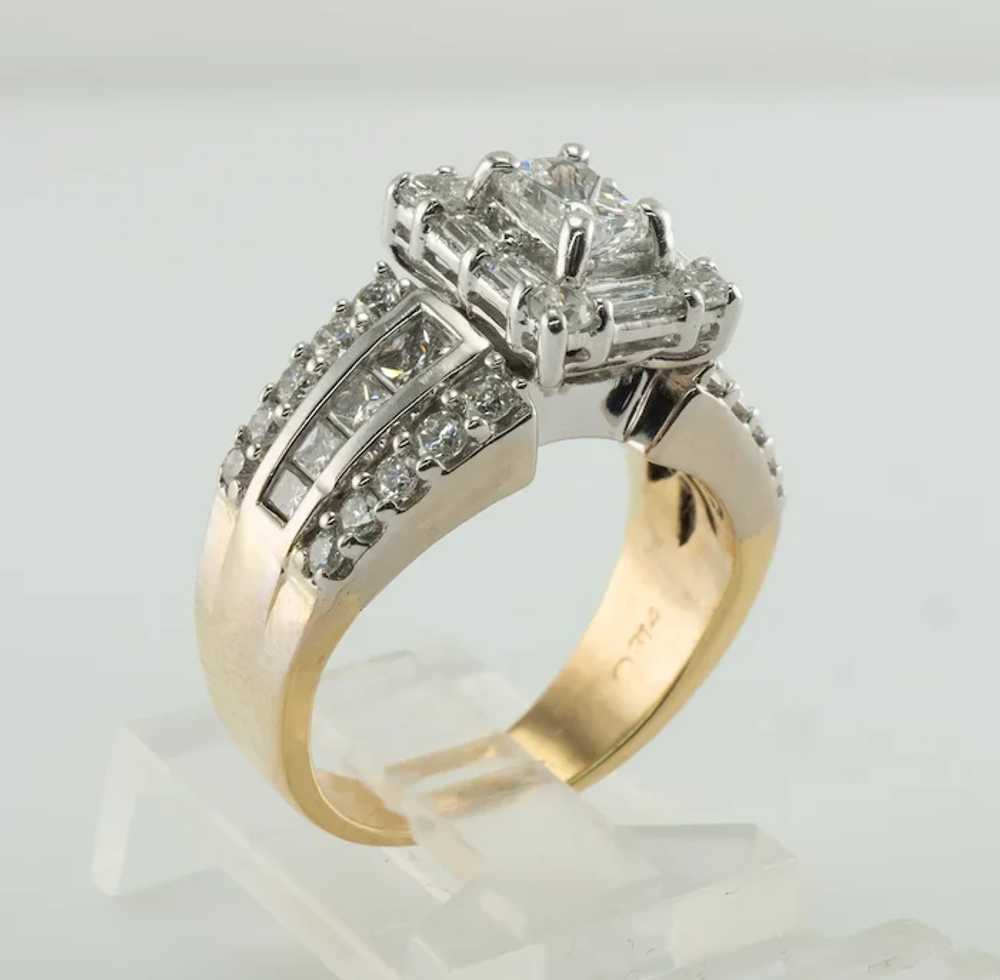 Diamond Ring 18K Gold 2.29 TDW Cluster Engagement - image 8