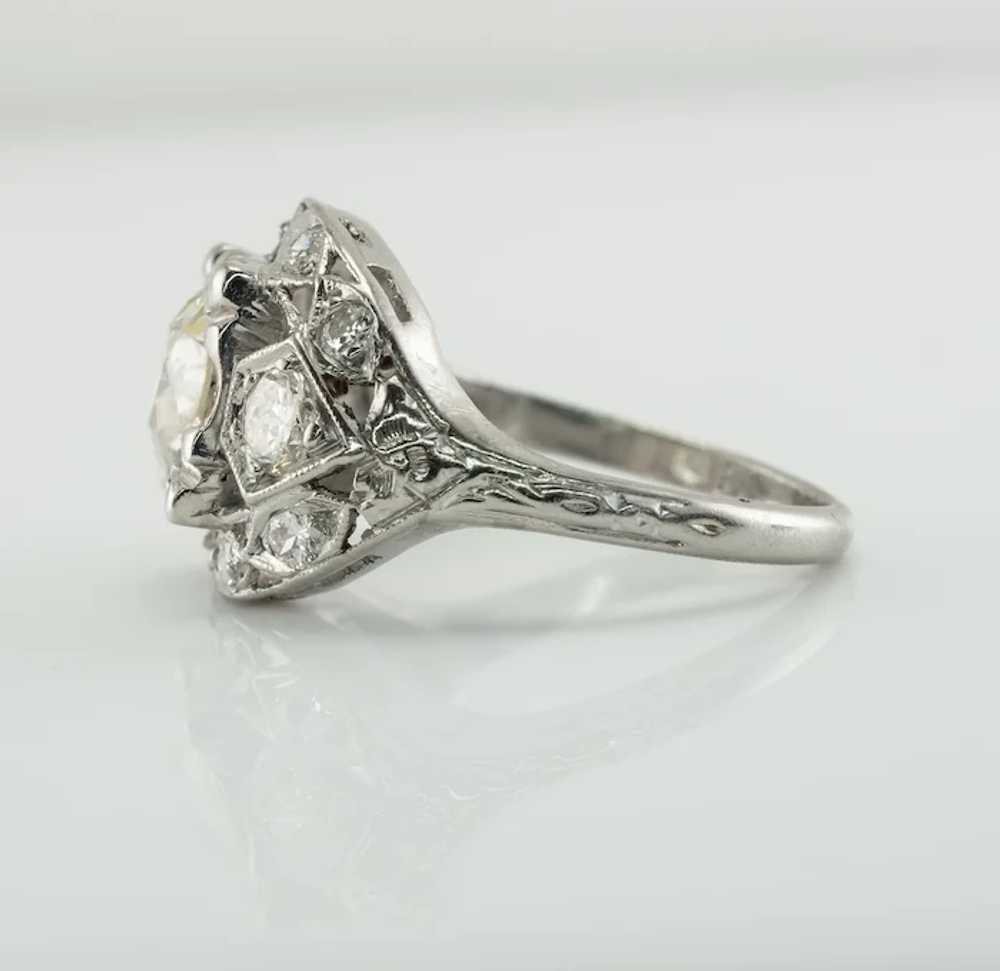 Old Mine Diamond Ring Platinum 2.05 TDW Vintage E… - image 9