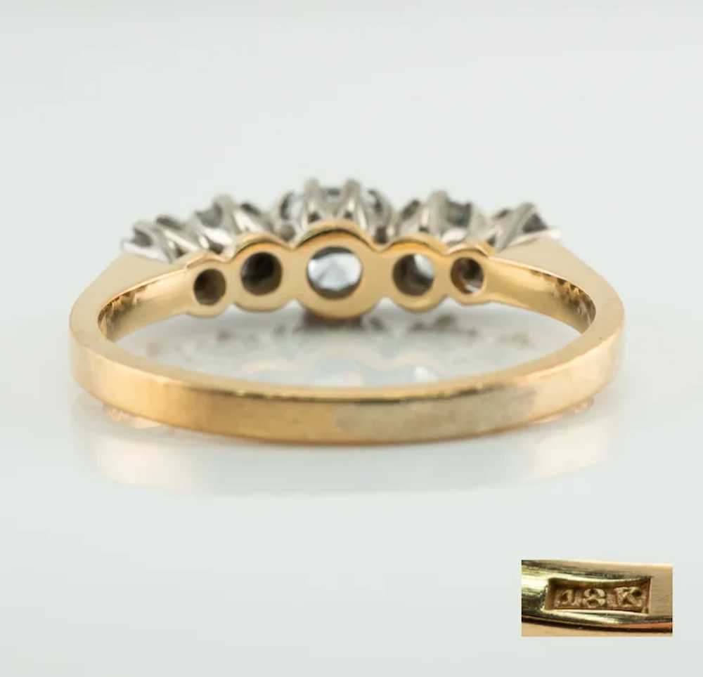 Diamond Ring 18K Gold Band .86ct TDW English Vint… - image 4