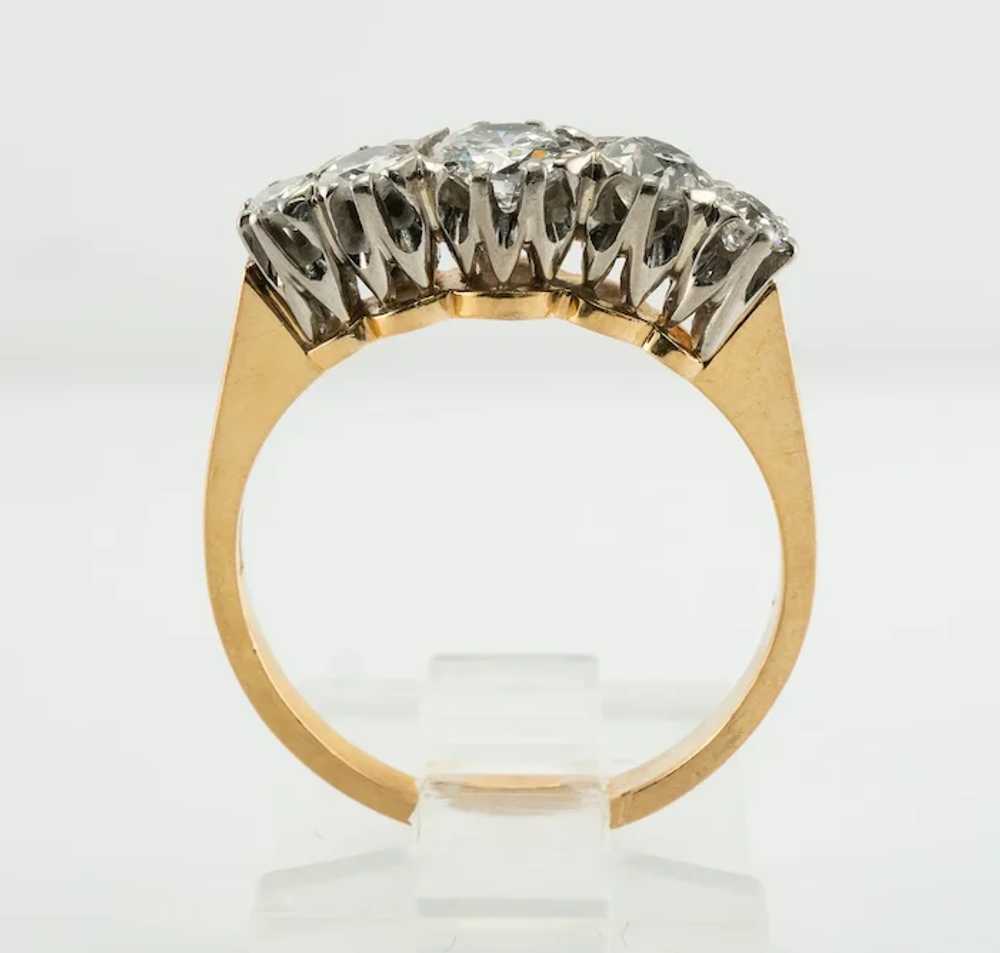 Diamond Ring 18K Gold Band .86ct TDW English Vint… - image 6
