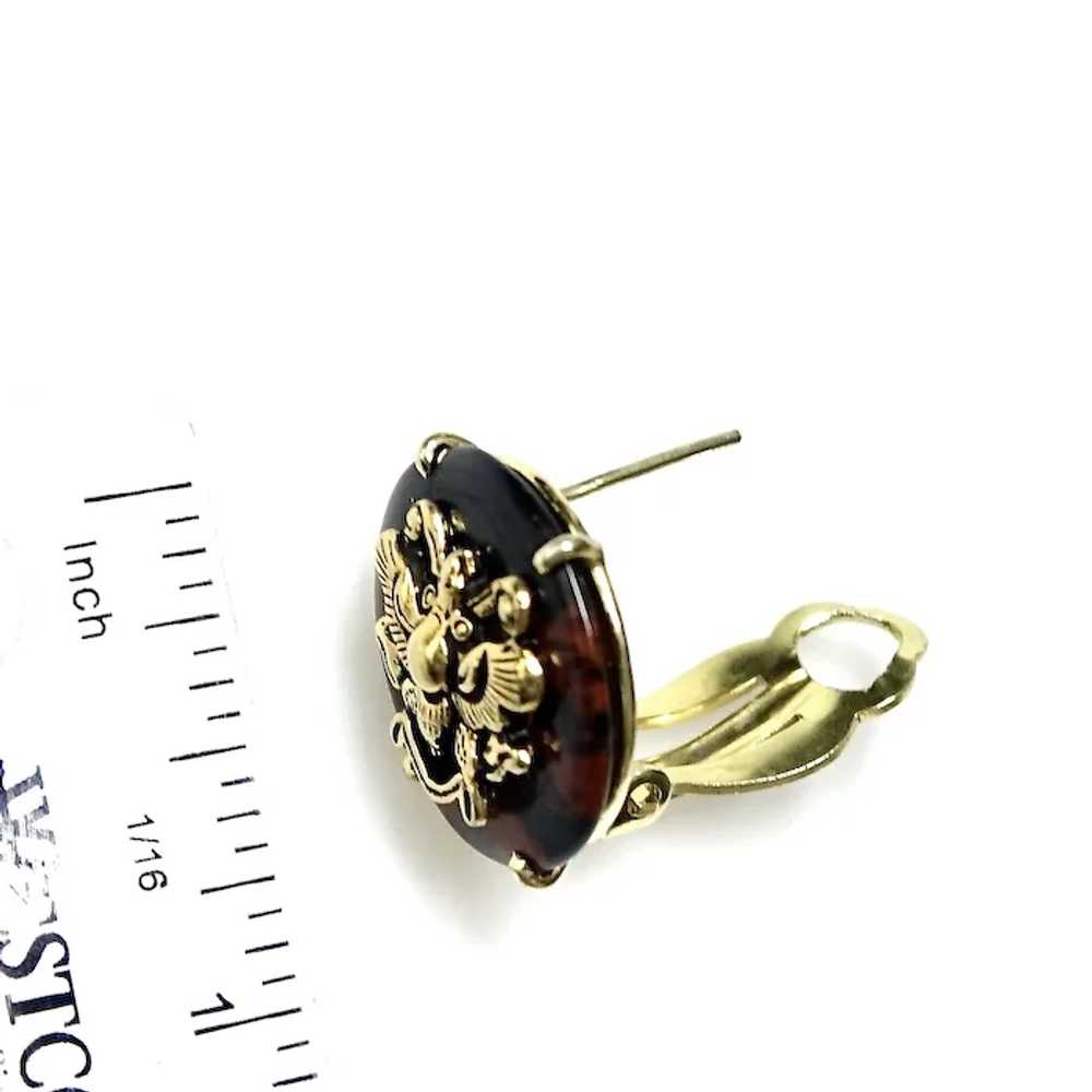 Black and Brown Jasper with Butterfly Button Earr… - image 7