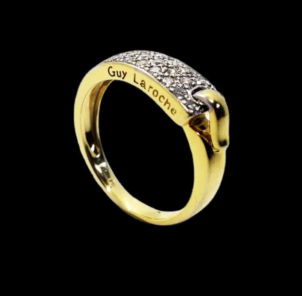Vintage 18k Yellow Gold Diamond Ring Designer Guy… - image 2